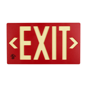 7052 Photoluminescent Exit Sign PF50 8.75in x 15.5in Red Double Sided