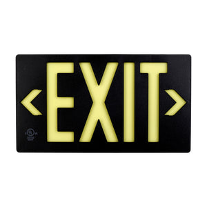 7060 Photoluminescent Exit Sign PF100 8.75in x 15.5in Blk