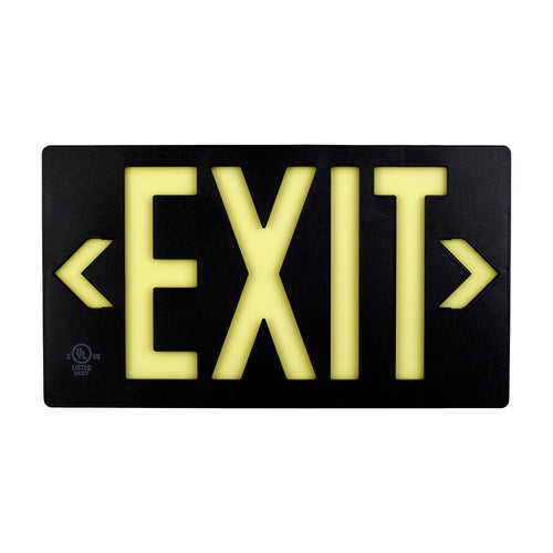 7060 Photoluminescent Exit Sign PF100 8.75in x 15.5in Blk