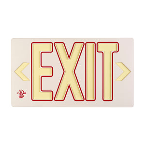 7130 Photoluminescent Exit Sign PF50 8.75in x 15.5in White/Red Single Sided