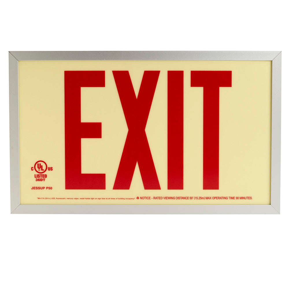 7210 Exit Sign P50 7.5in x 13in Red-Aluminum Frame w/Bracket