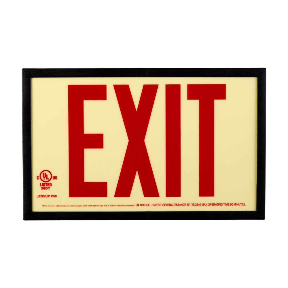 7210 Exit Sign P50 7.5in x 13in Red-Acrylic Frame w/Bracket