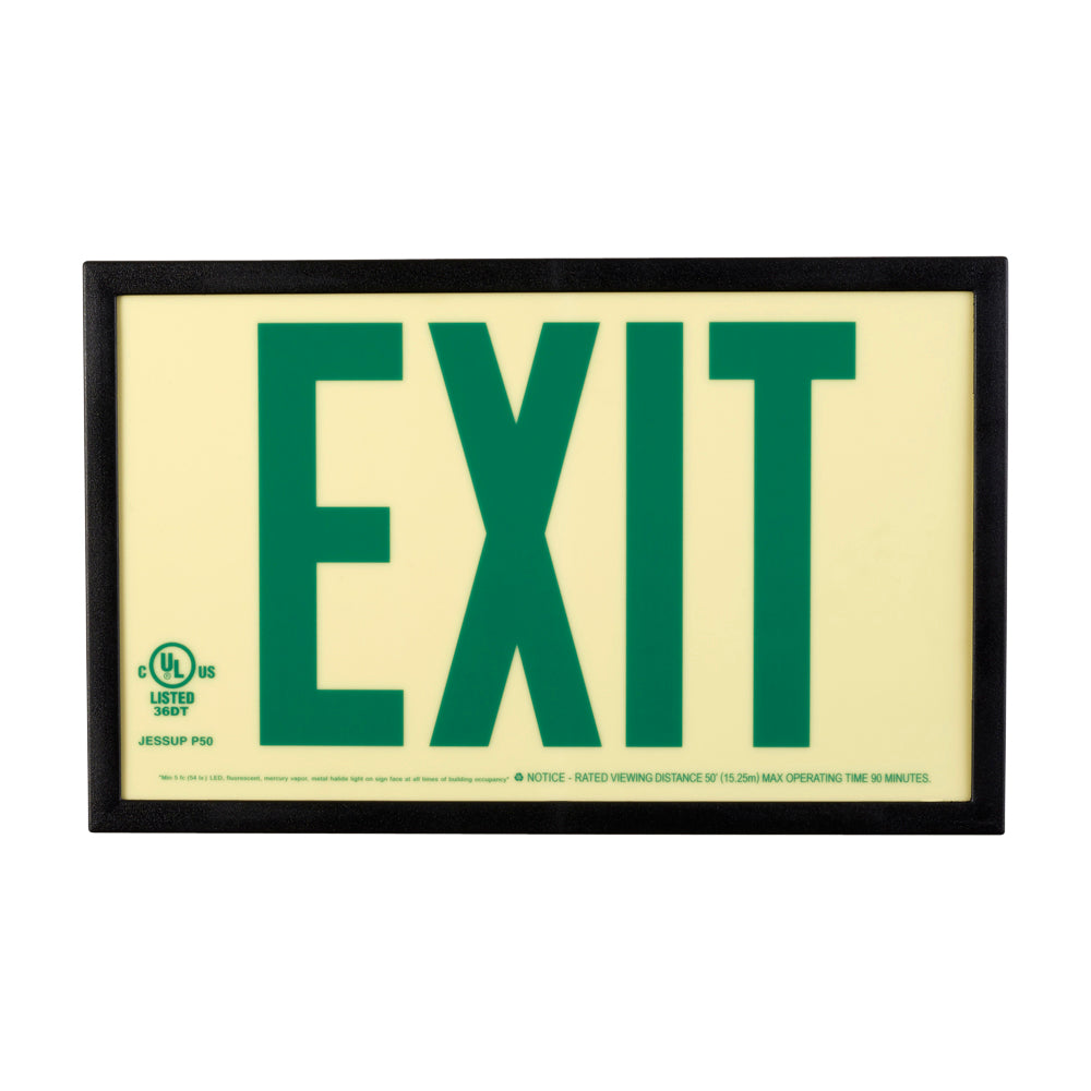 7220 Exit Sign P50 7.5in x 13in Green-Acrylic Frame w/Bracket