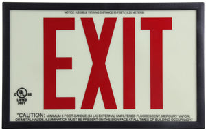 7310 Photoluminescent Exit Sign P50 7.5in x 13in Glow w/Red Reflective