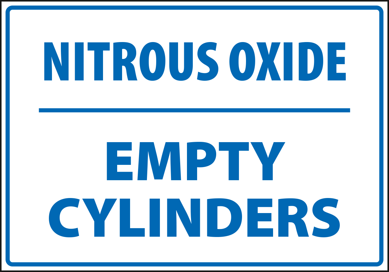 Nitrous oxide - empty cylinders.