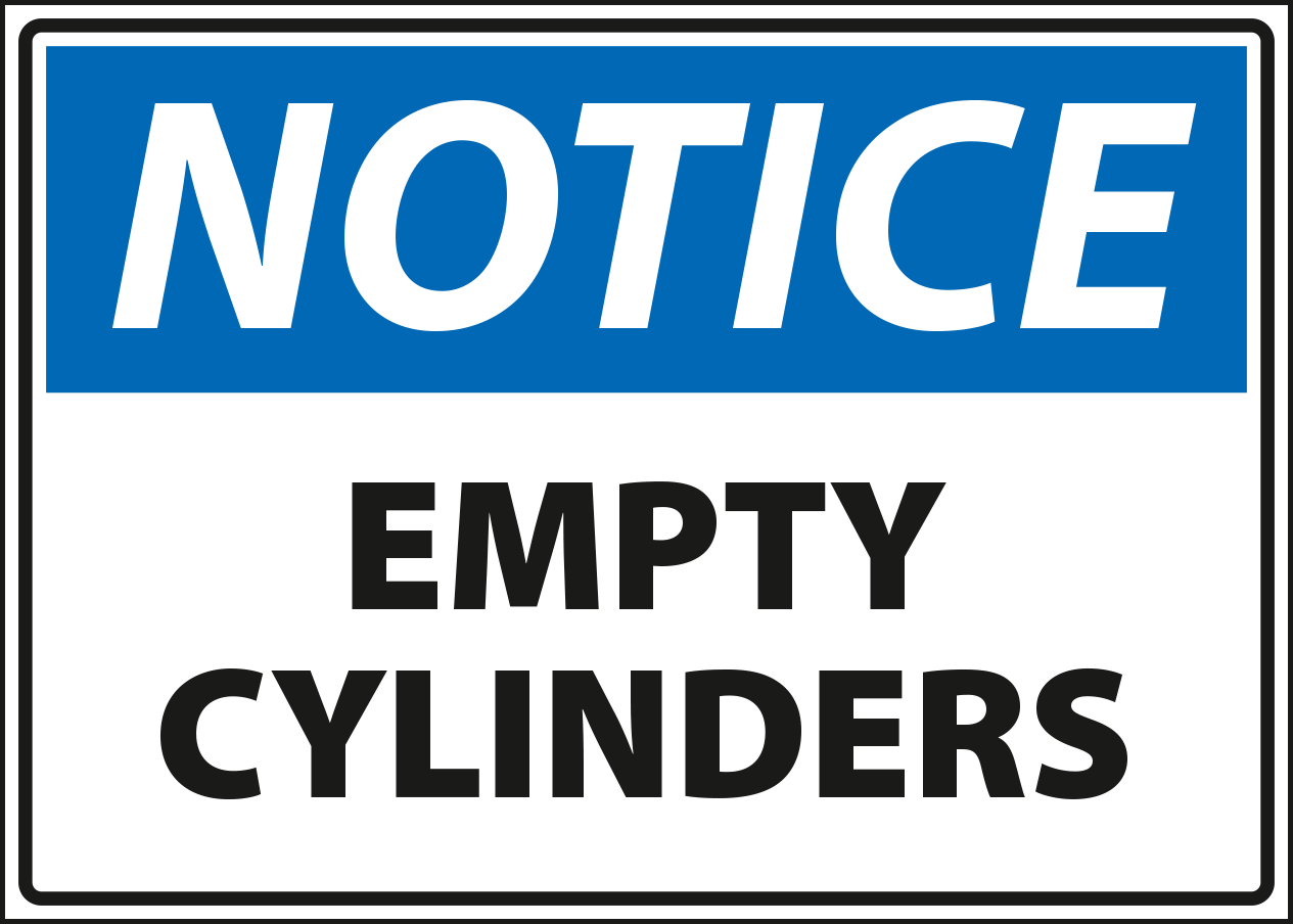 Notice - empty cylinders.