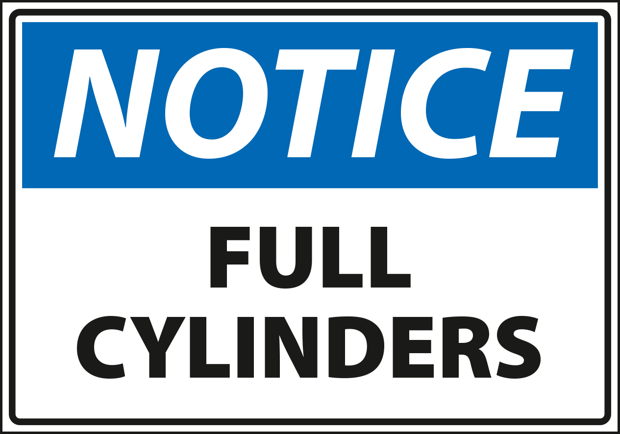 Notice - full cylinders.
