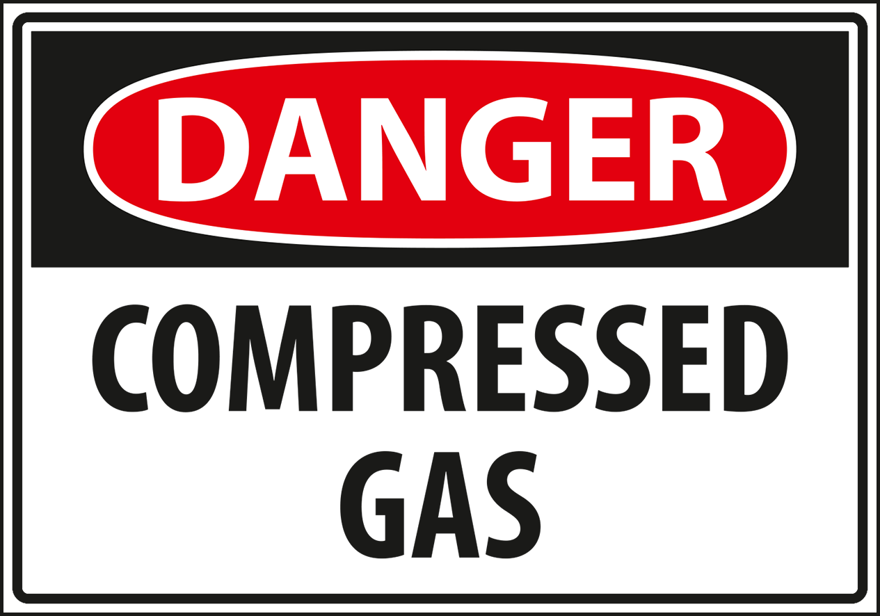 Warning - Caution danger compressed gas