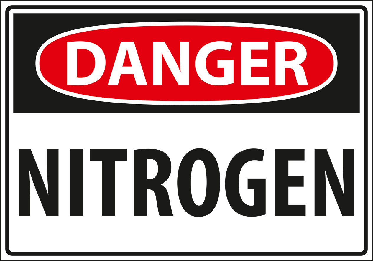 Warning - Caution nitrogen gas