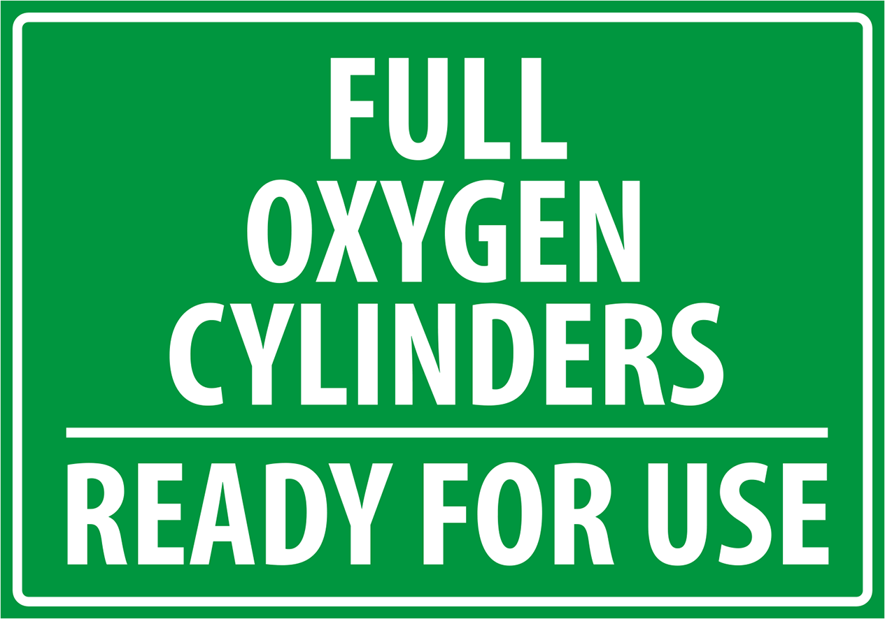 Warning - Caution full oxygen cylinder
