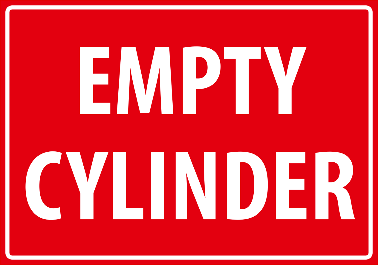Warning - Caution empty cylinders