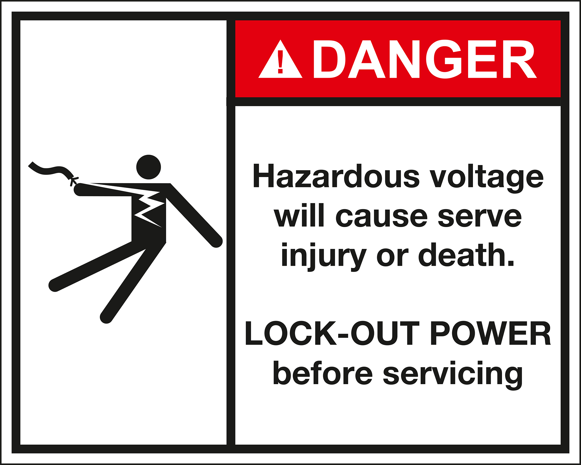 DANGER Hazardous voltage will cause severe injury or death. ANSI Z535