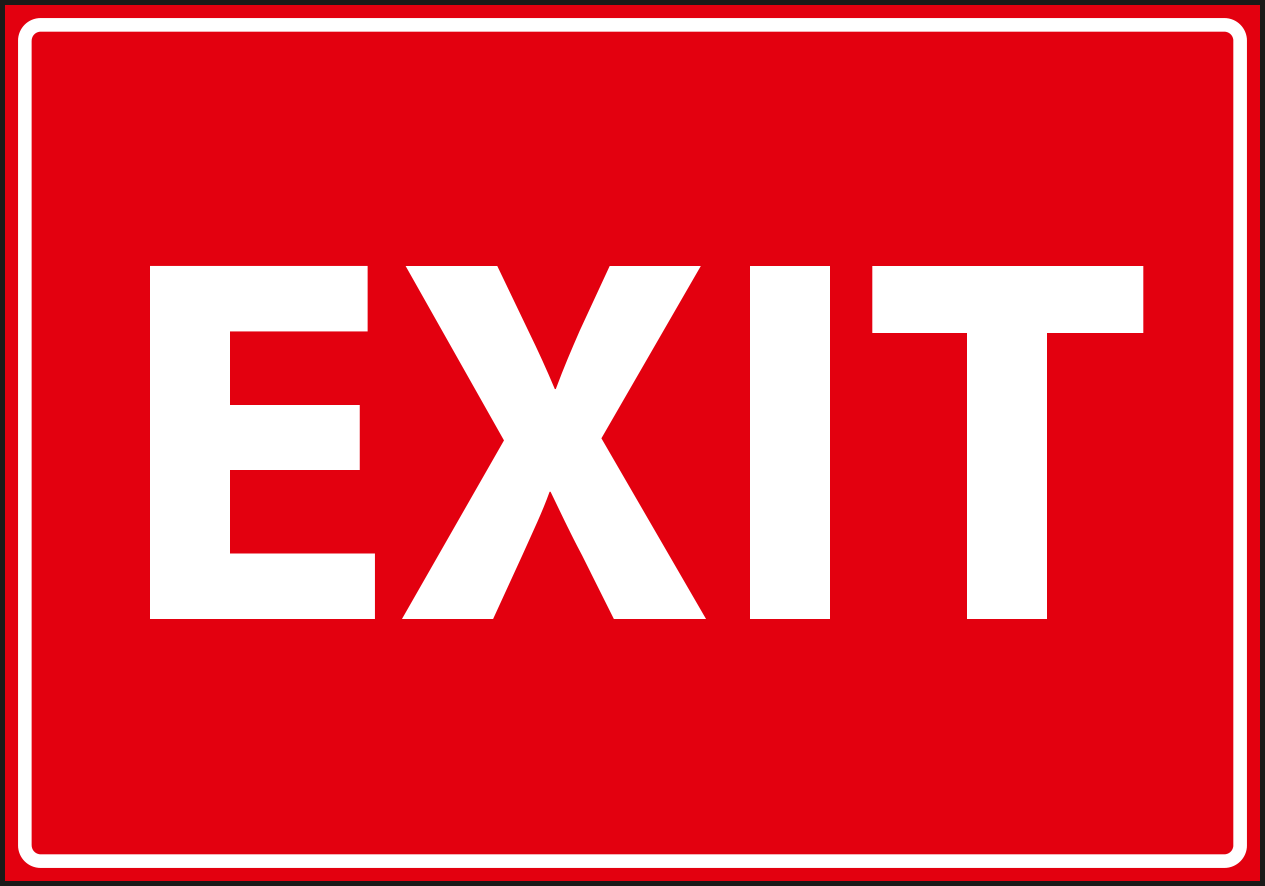 Exit, red.