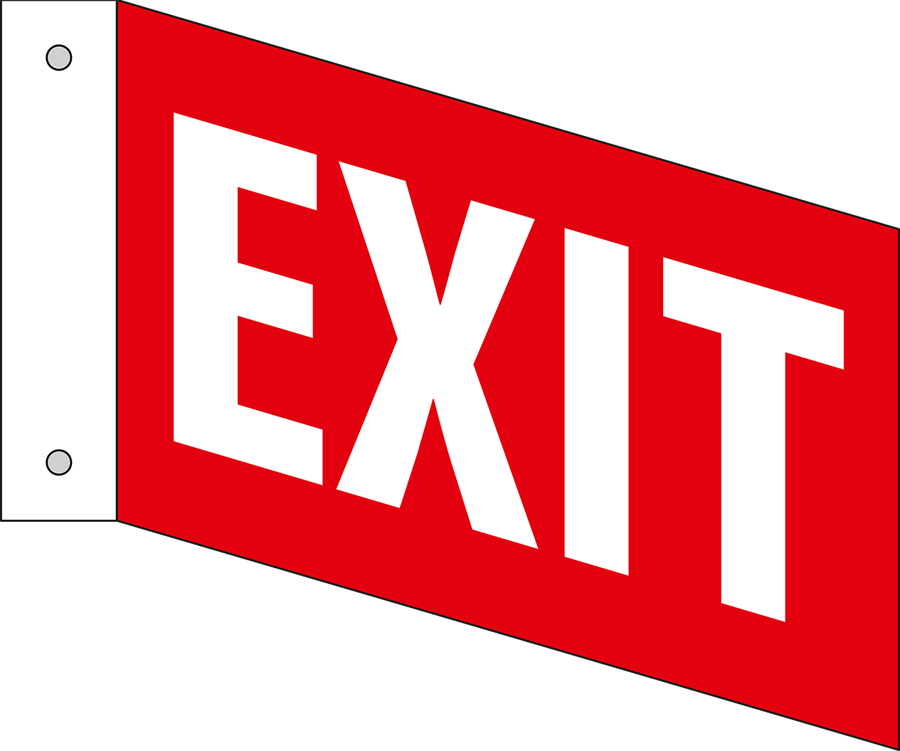 EX0084 - 90D projecting Exit sign red