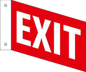 EX0084 - 90D projecting Exit sign red