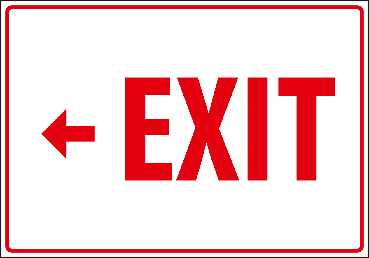 EX0031 - Red Exit sign, arrow left