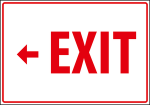 EX0031 - Red Exit sign, arrow left