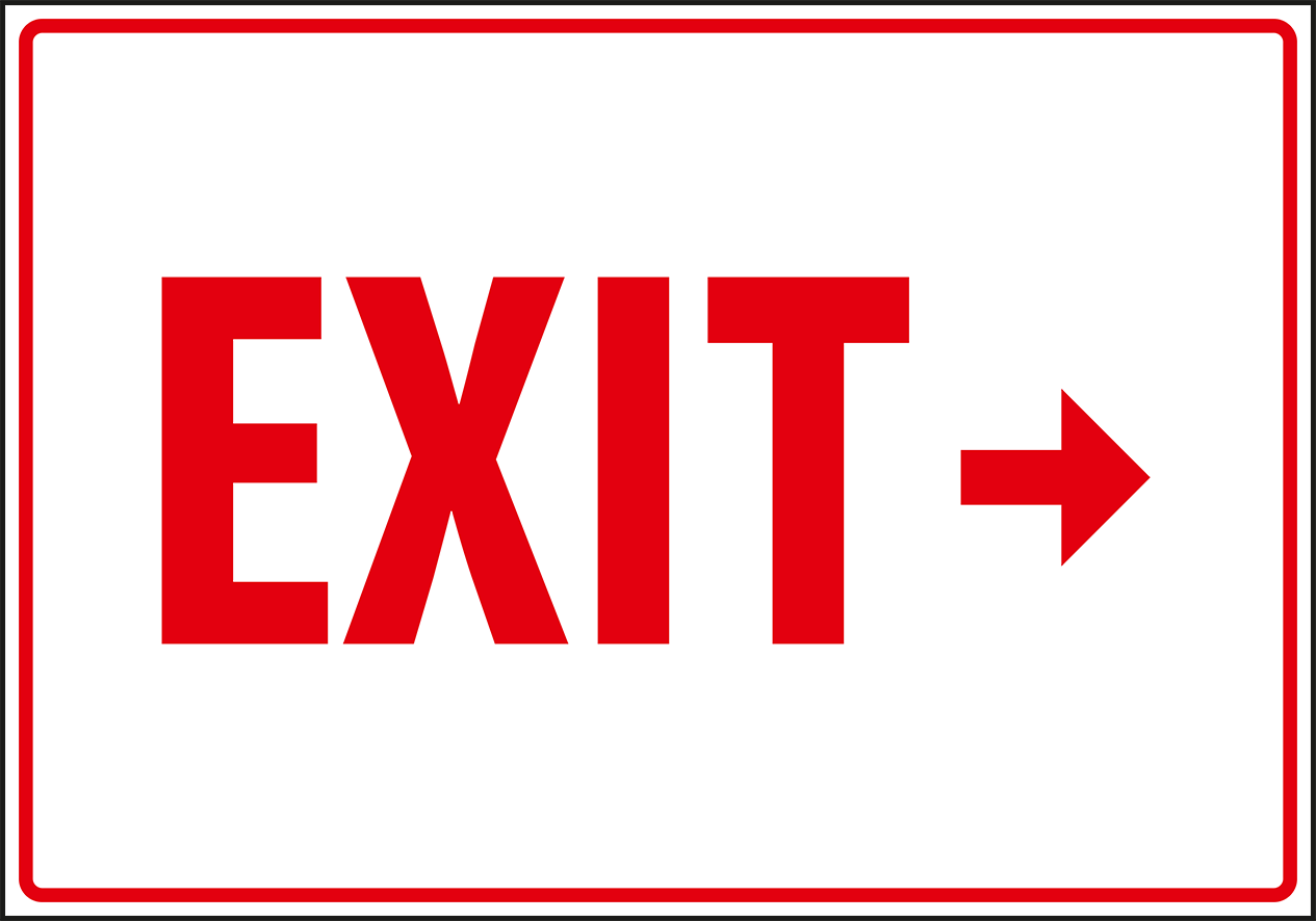 EX0032 - Red Exit sign, arrow right