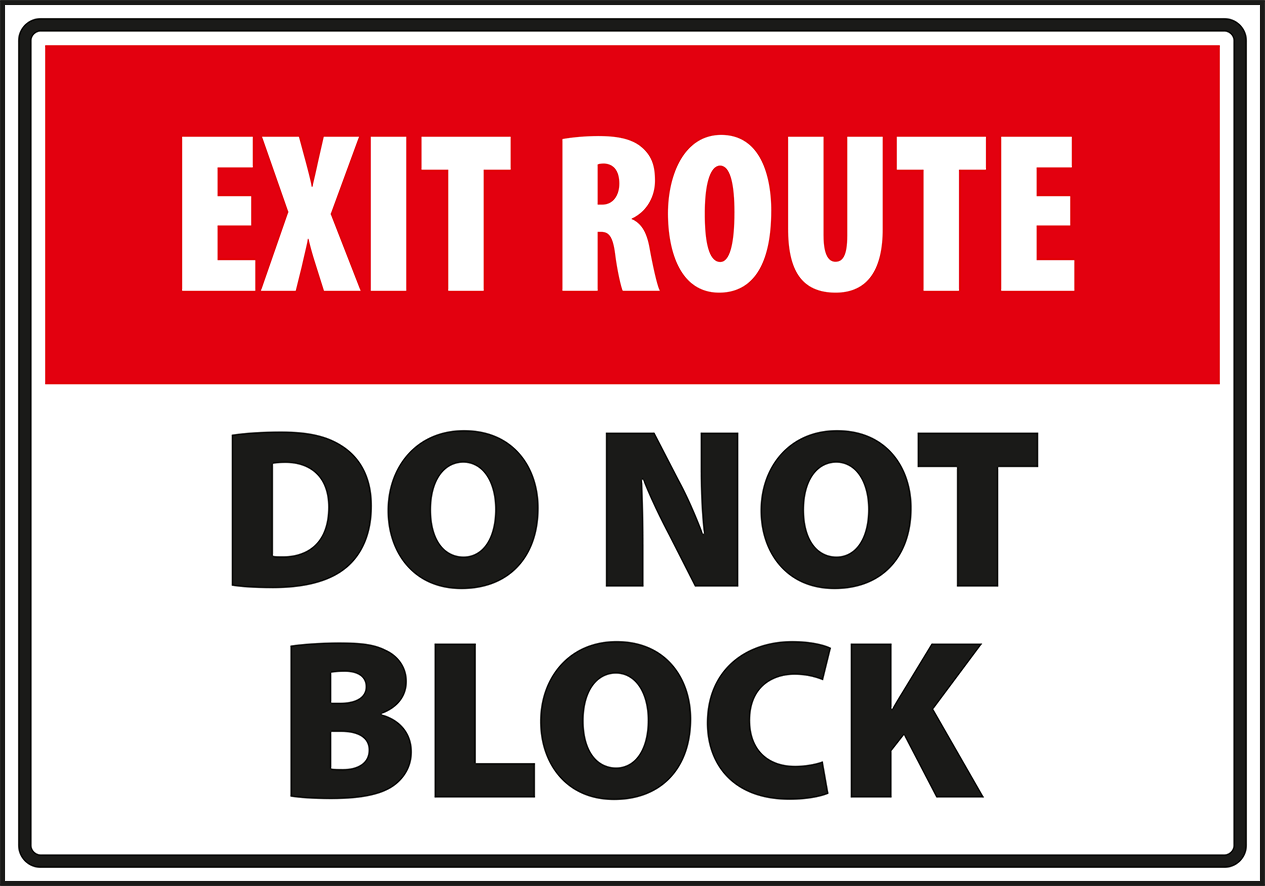 EX0033 - Exit route - do not block