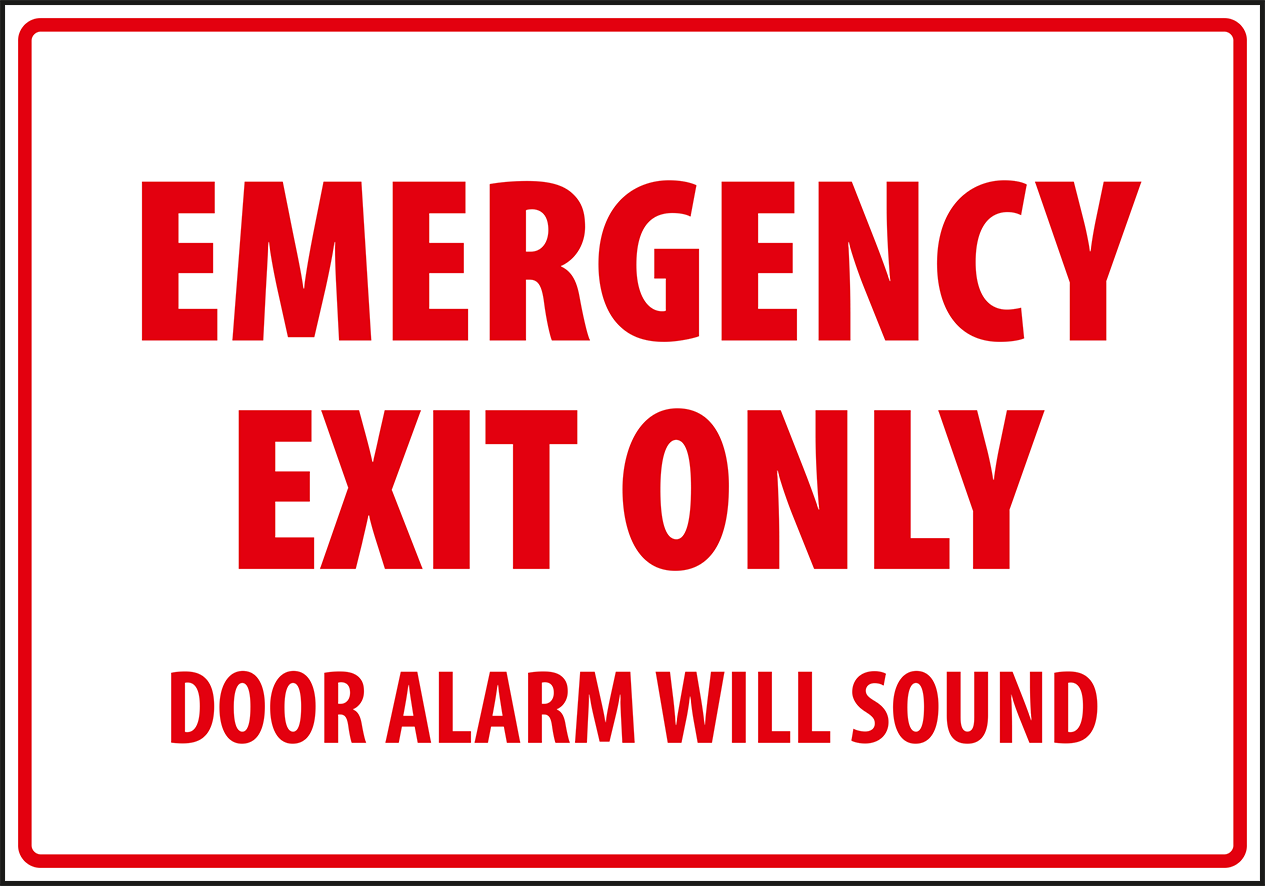 EX0036 - Emergency exit only - door alarm will sound