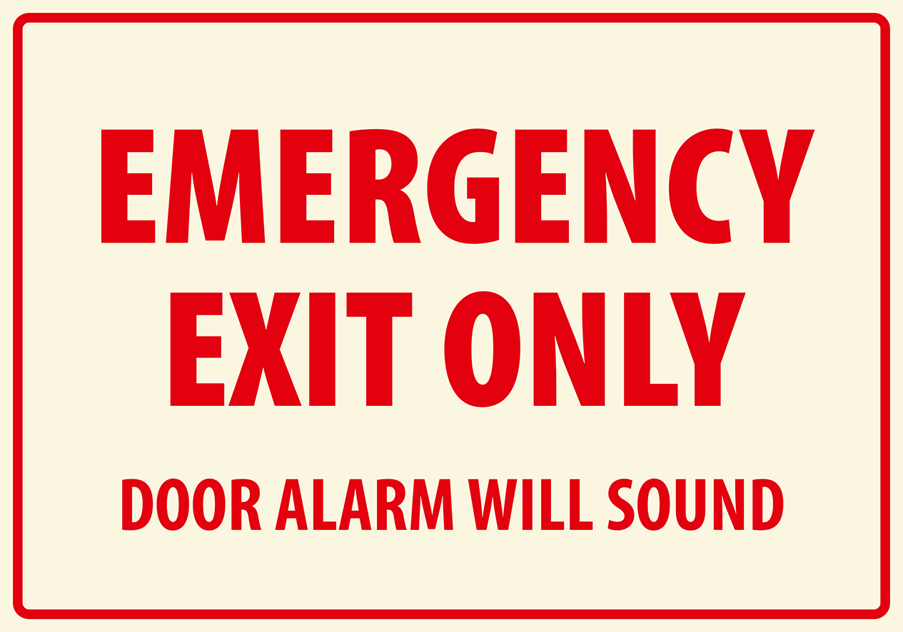 EX0036 - Emergency exit only - door alarm will sound