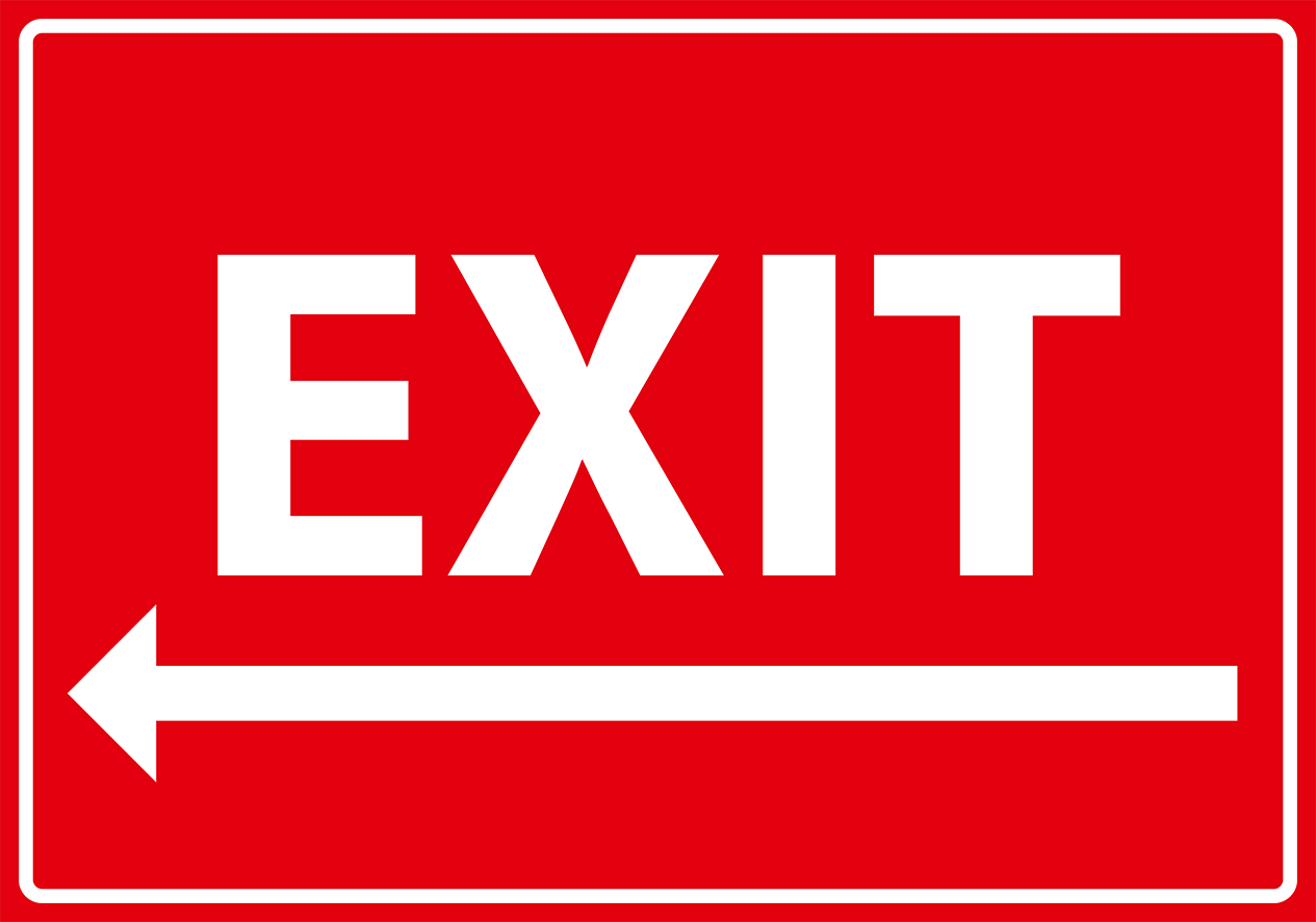 EX0039 - Red Exit sign, arrow left