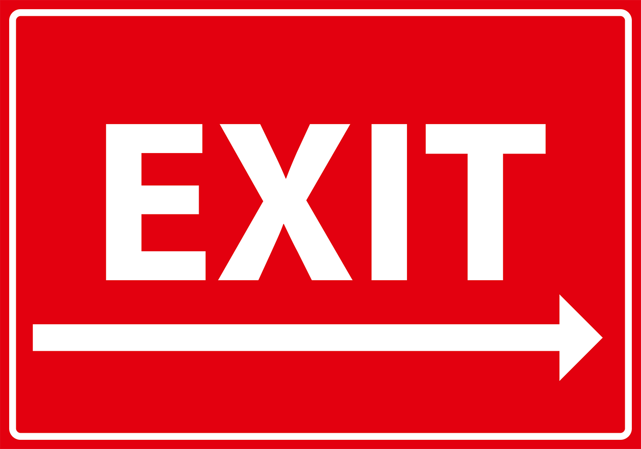EX0040 - Red Exit sign, arrow right