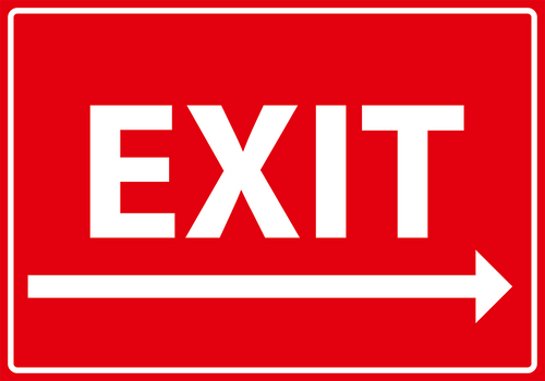 EX0040 - Red Exit sign, arrow right