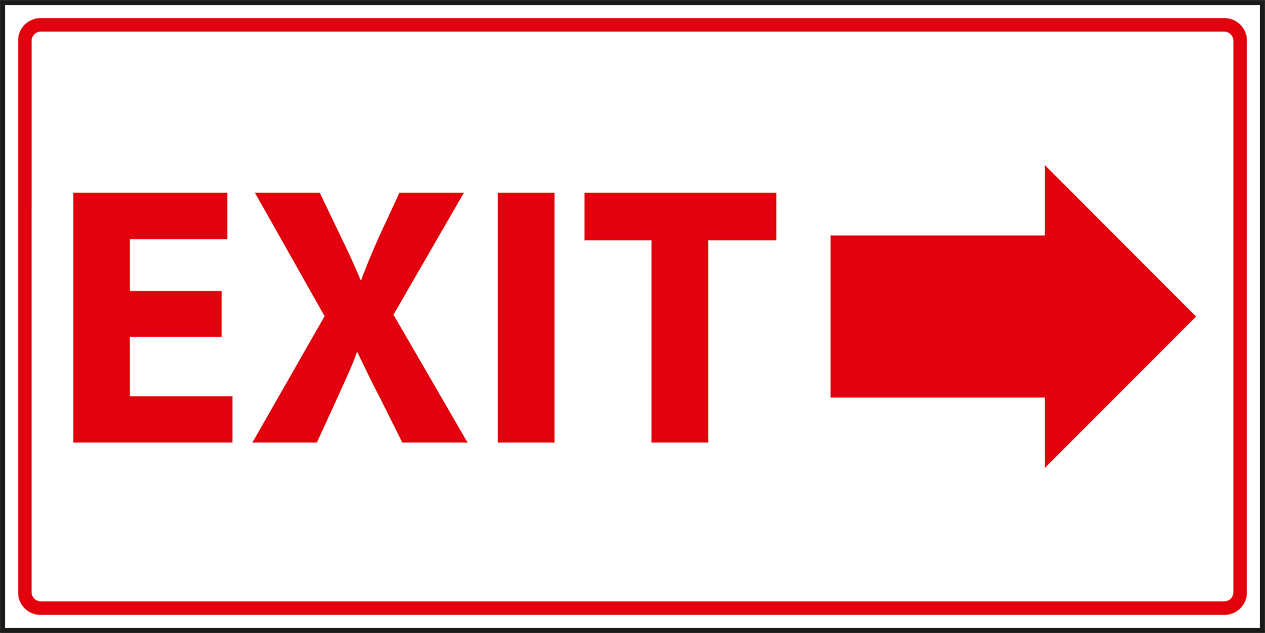 EX0066 - Exit with arrow right, white