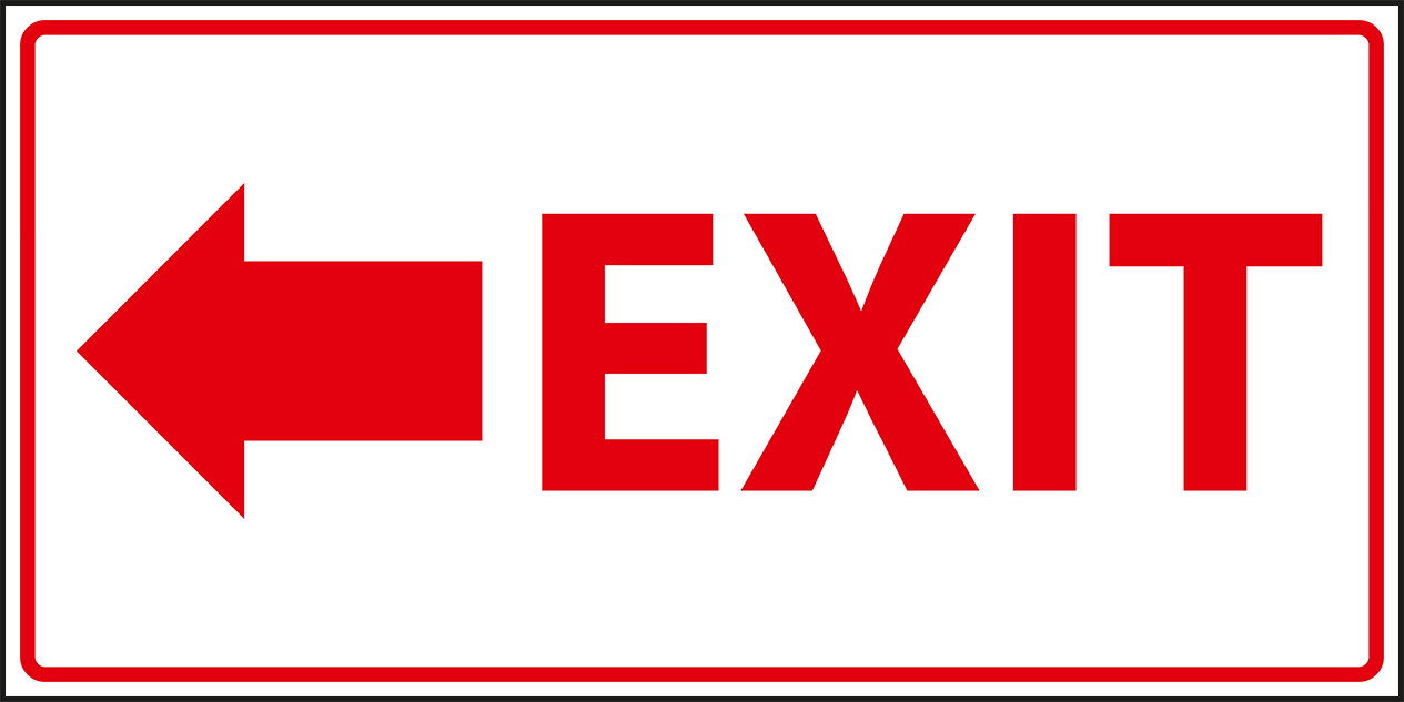 EX0067 - Exit with arrow left, white