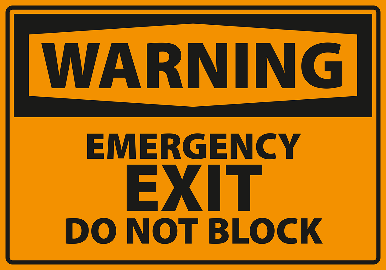 EX0070 - Warning - Emergency exit do not block