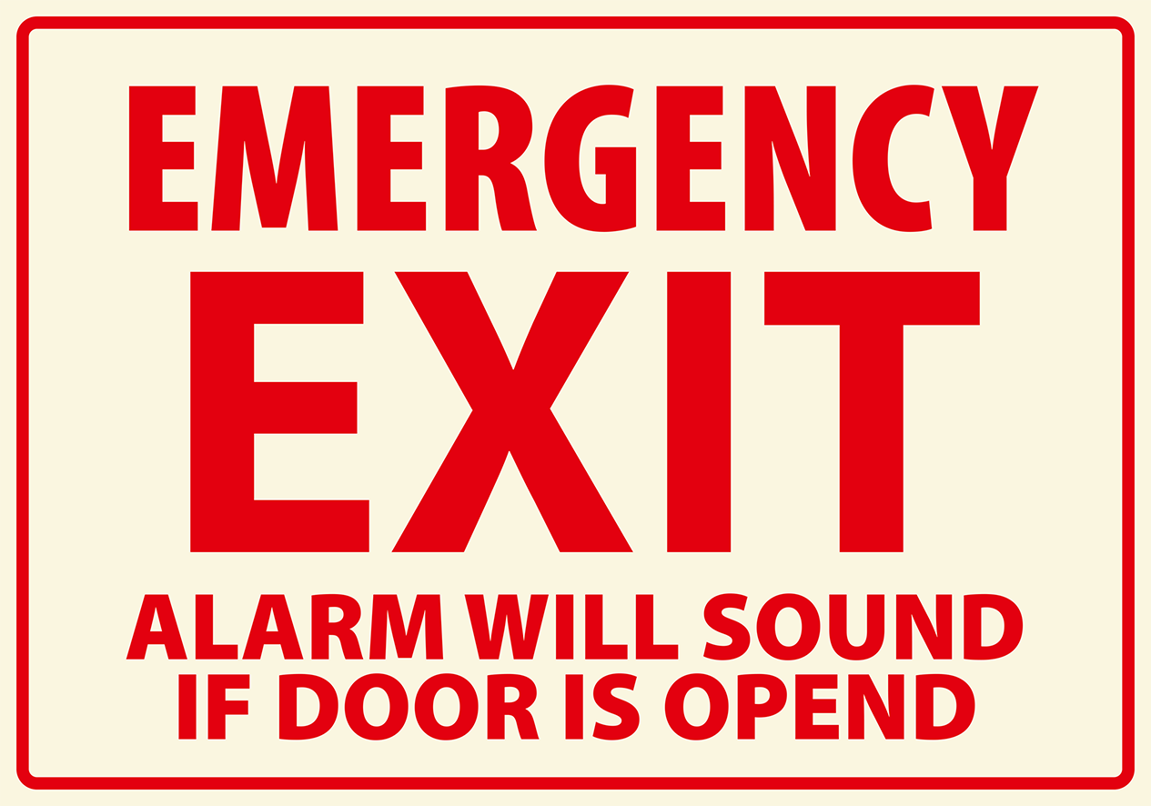 EX0073 - Emergency exit - alarm will sound if door is open