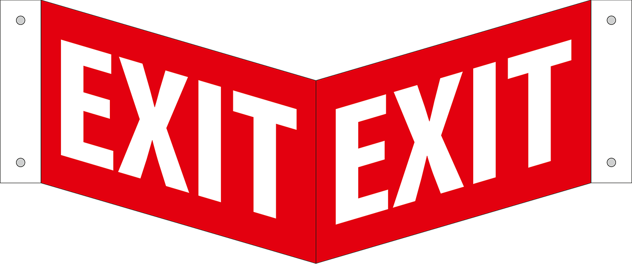 EX0087 - 180 projecting red Exit sign