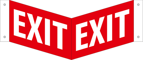 EX0087 - 180 projecting red Exit sign