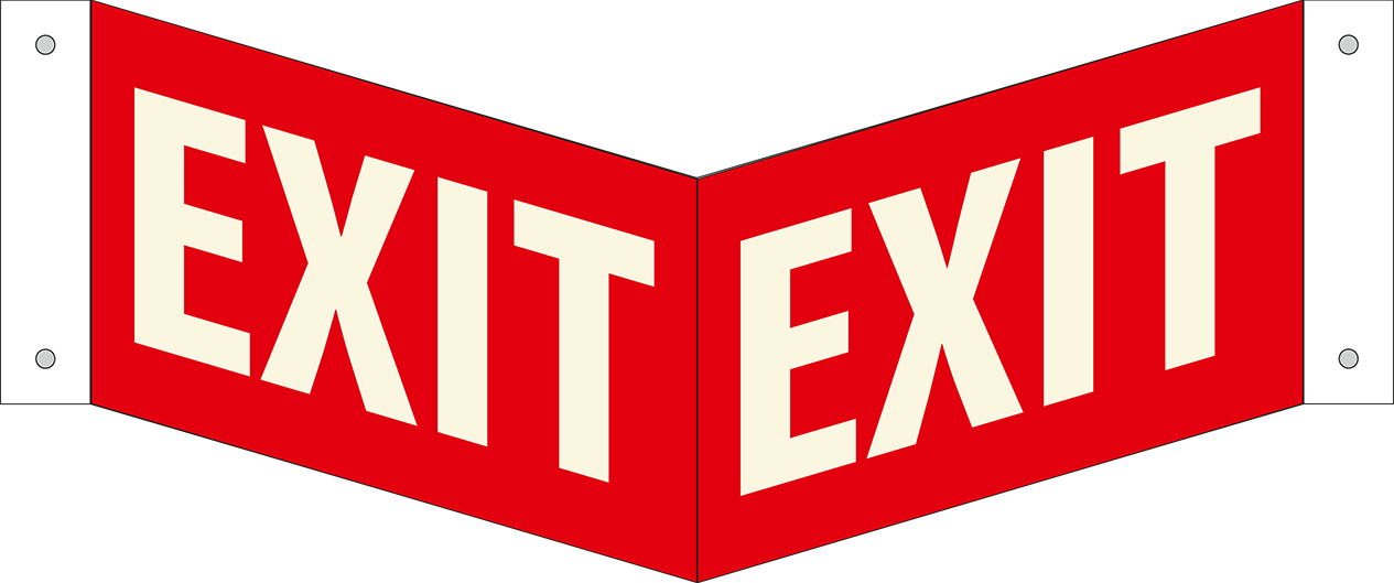 EX0087 - 180 projecting red Exit sign