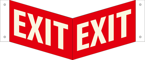 EX0087 - 180 projecting red Exit sign