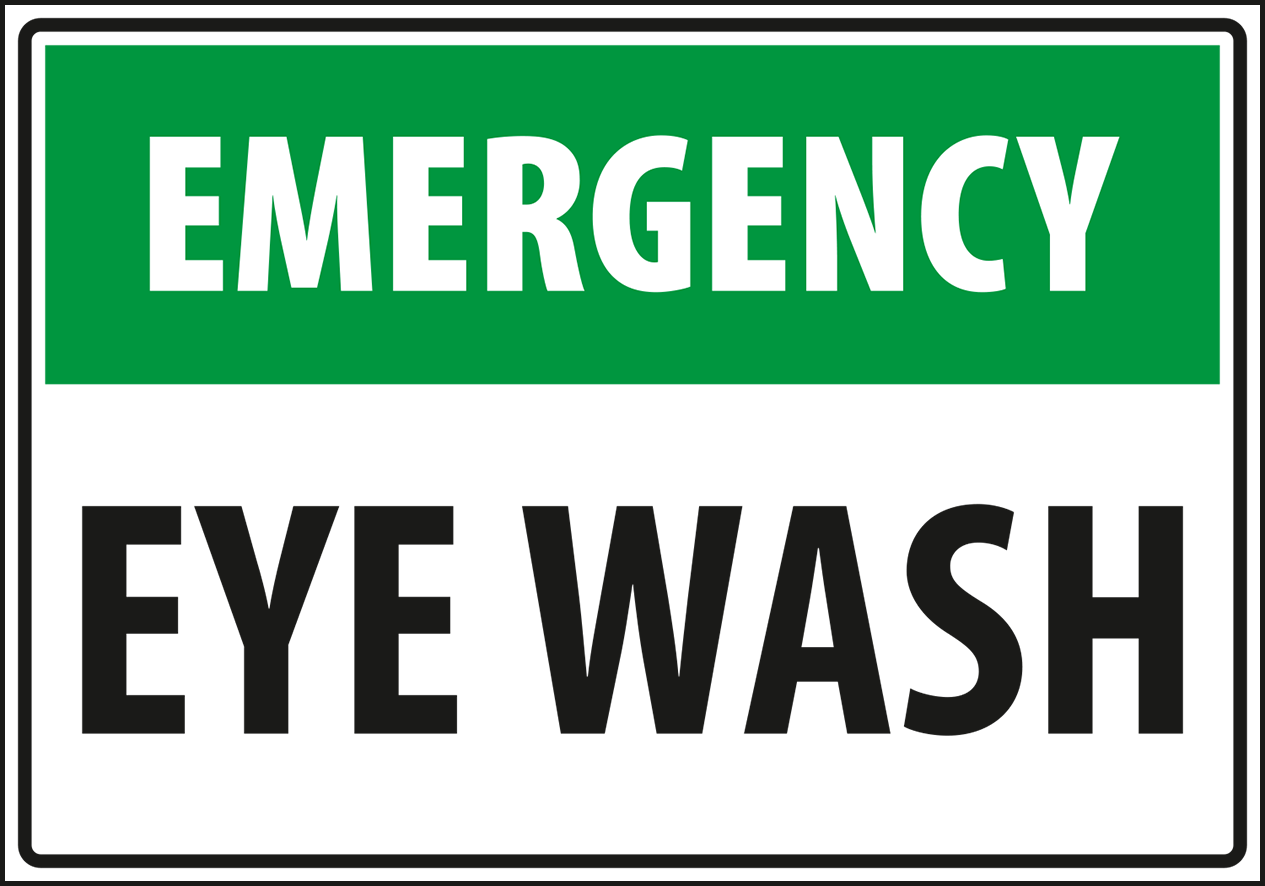 Warning - Caution emergency eye wash