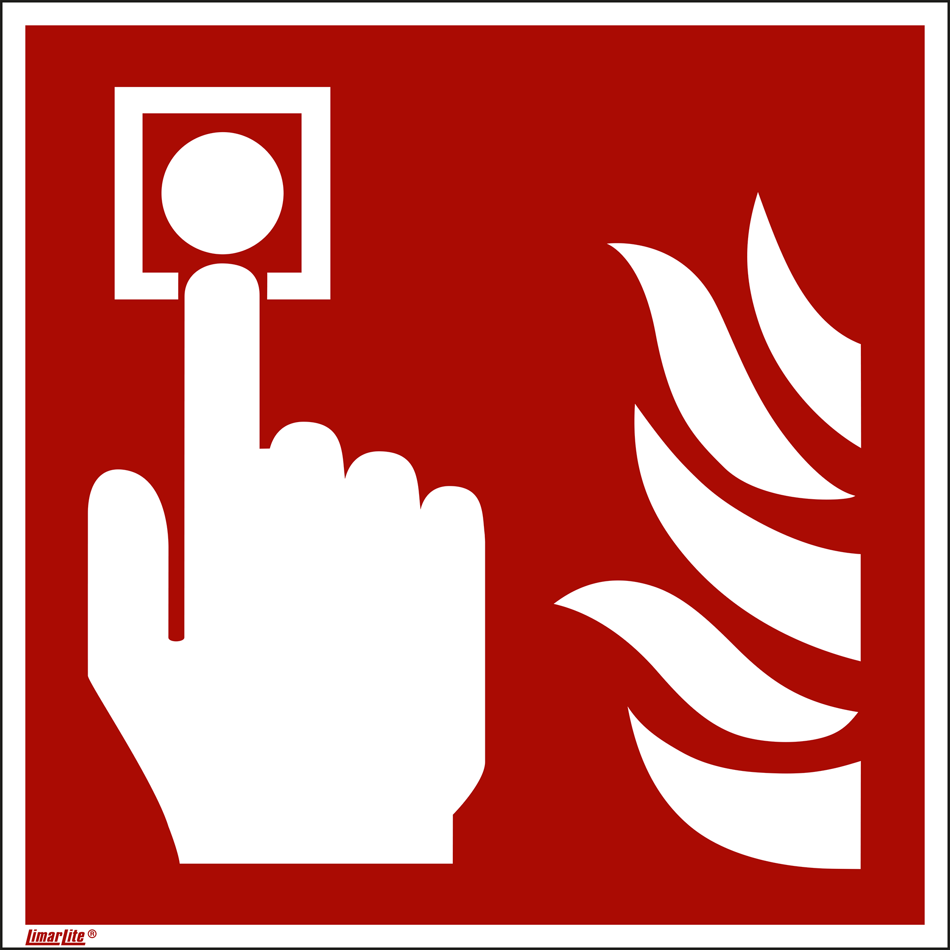 Fire alarm call point. ISO 7010 [F005]