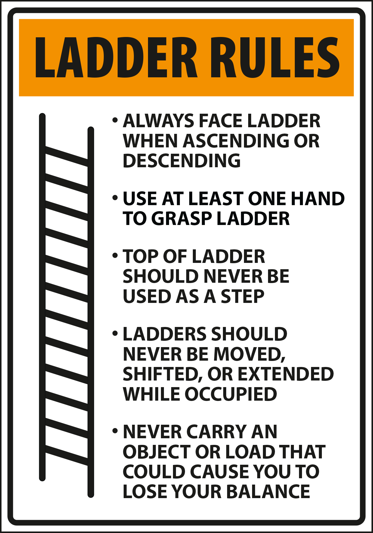 Ladder Safety Examples Four Steps To Ladder Safety Safety Poster Health And Safety Poster ...