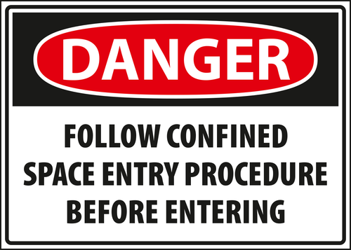 Danger - follow confined space entry procedure before entering.