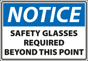 Caution - safety glasses required beyond this point.