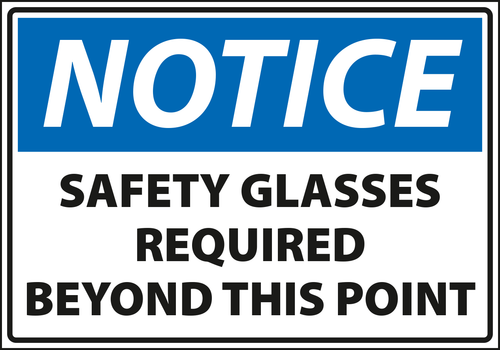Caution - safety glasses required beyond this point.
