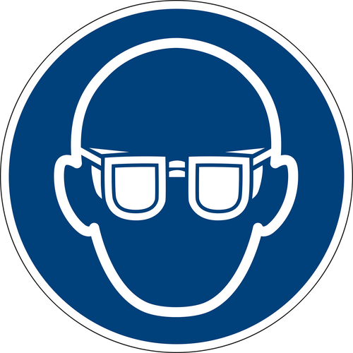 Wear eye protection. ISO 7010 [M004]