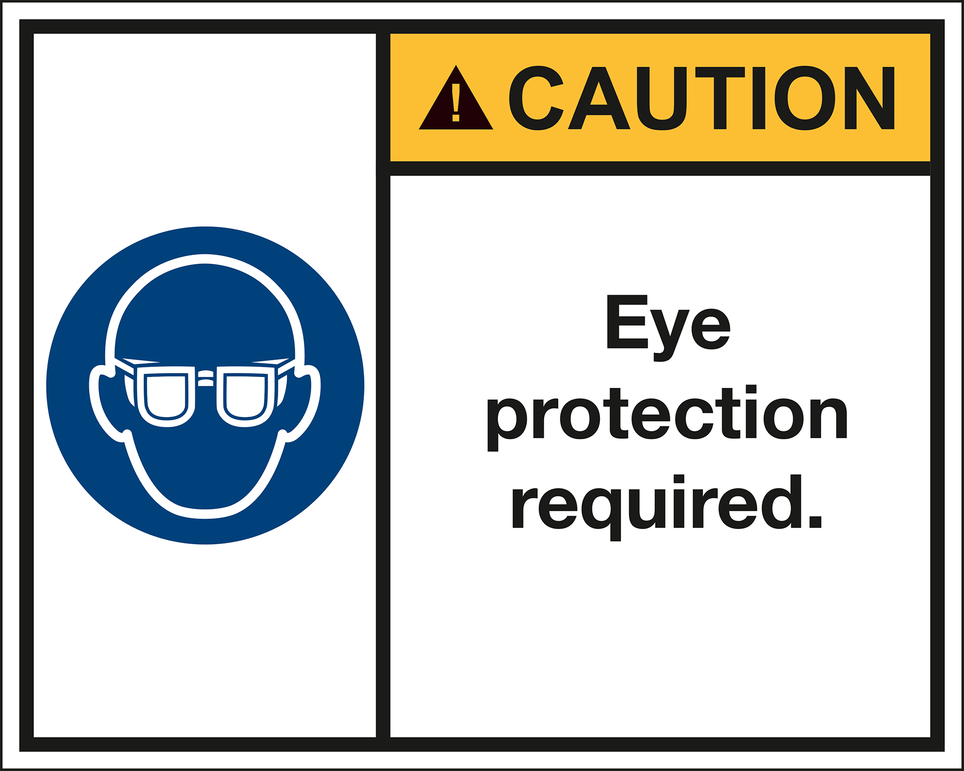 CAUTION Eye protection required. ANSI Z535