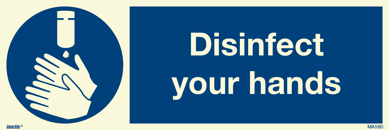 Disinfect your hands.