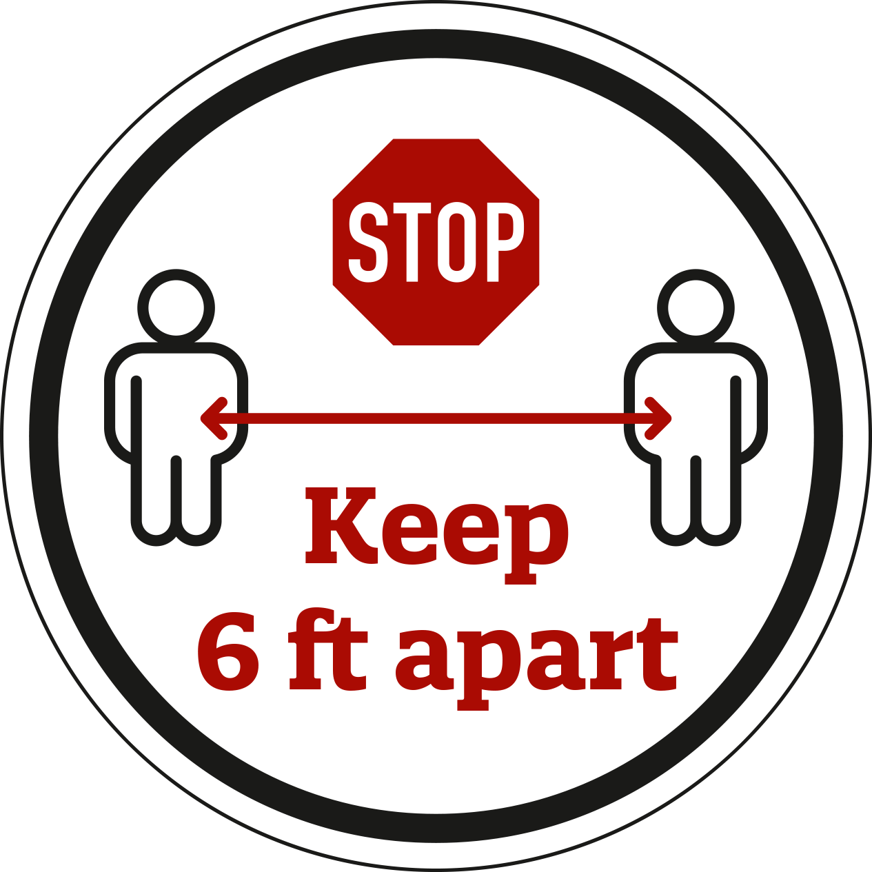 Keep distance. floor laminate. white.