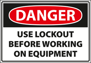 Warning - Caution danger use lockout before working on equipment
