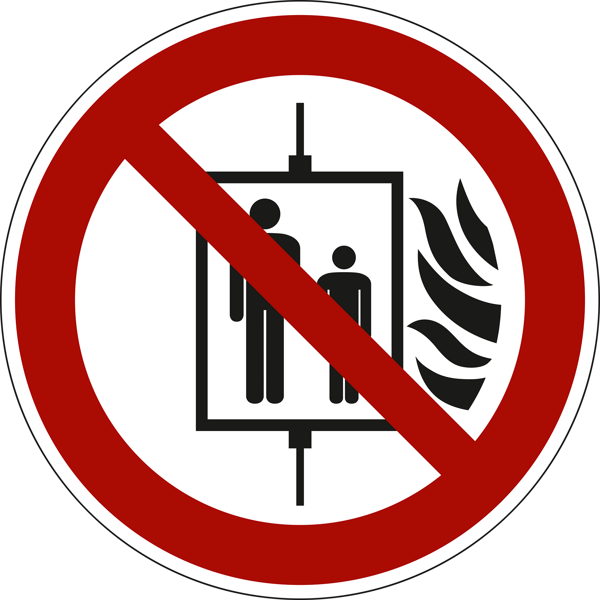 Do not use lift in the event of fire. ISO 7010 [P020]