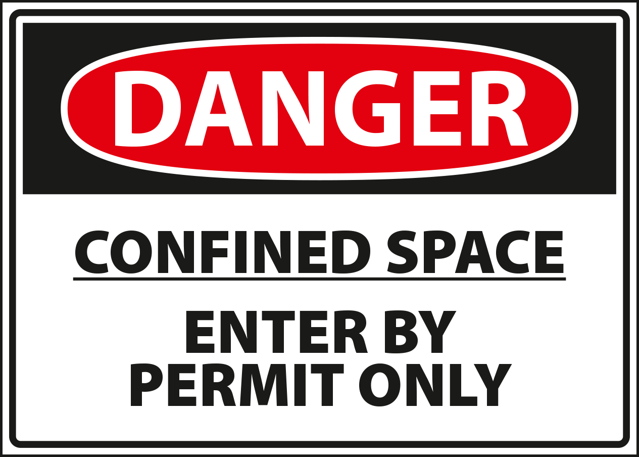 Danger - confined space entry by permit only.