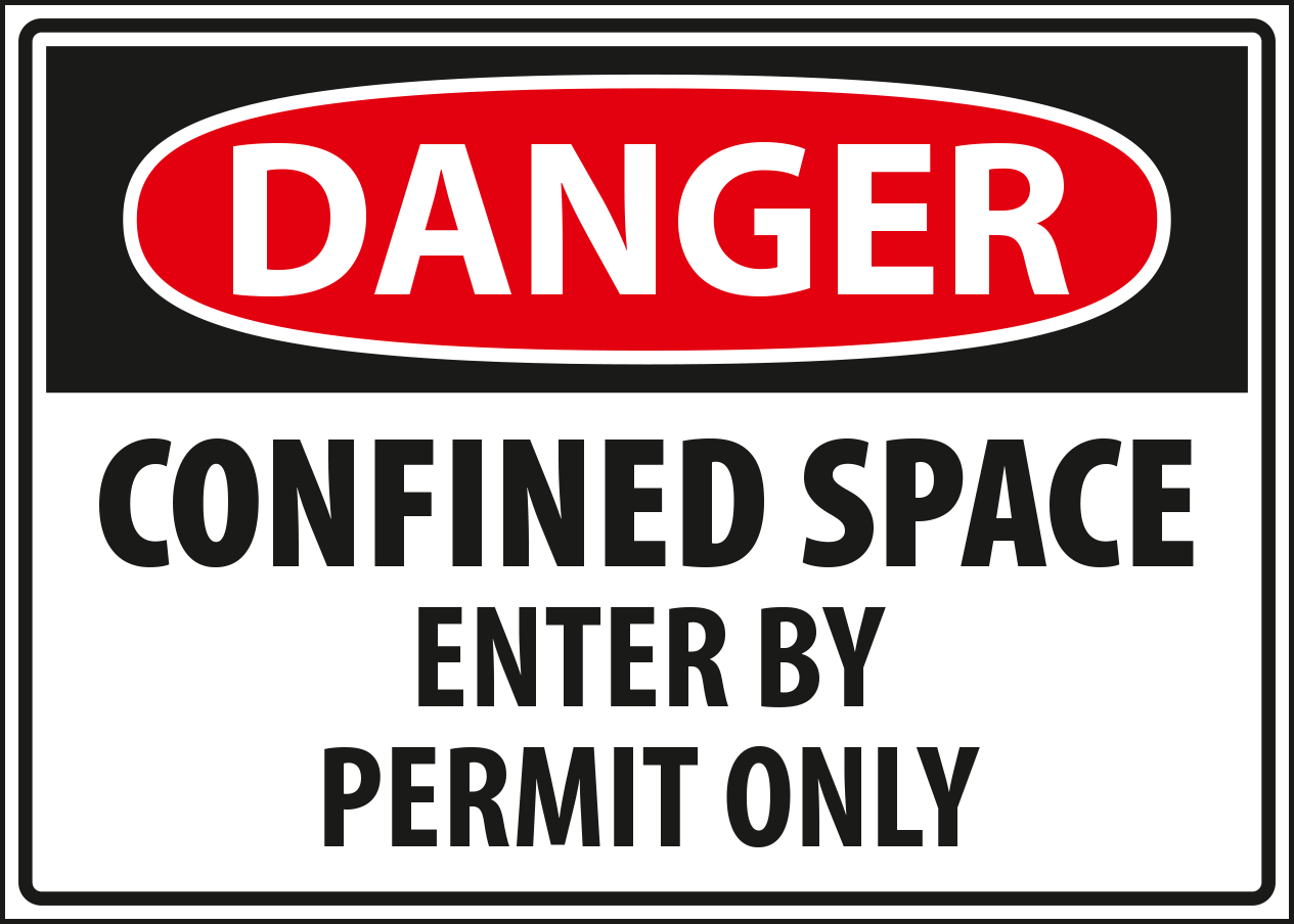 Danger - confined space enter by permit only.